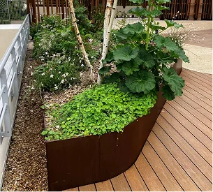 jardiniere en corten à Freneuse dans les Yvelines 78